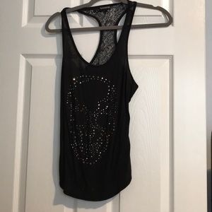 Lace back razor tank top